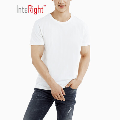 

INTERIGHT short-sleeved T-shirt mens summer new round neck wild basic cotton T-shirt white