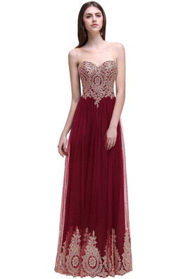 

2018 Babyonline Navy Blue Long Prom Lace Dresses Evening Gowns with Sequins