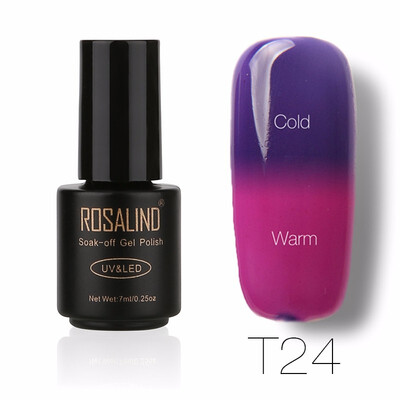

ROSALIND Gel 1S 7ML Temperature changing Chameleon Gel Nail Polish Top Base Coat Needed poly gel Semi Permanent primer for nails