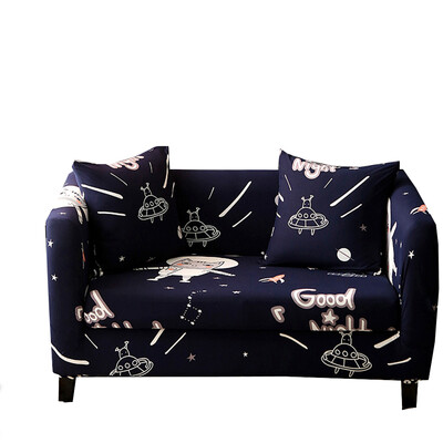 

Universal Dark Blue Flowers Elastic CouchCorner Sofa Slipcovers For Living Room Stretch All-inclusive Sofa Covers