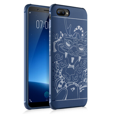 

Goowiiz Phone Case For Vivo X20X20 Plus Carved Dragon Thin Matte soft Silicone Prevent falling