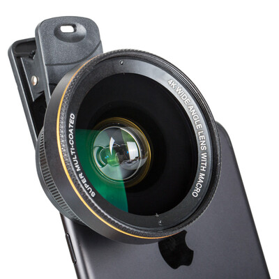 

C&C mobile phone lens wide-angle macro two-in-one set Apple universal camera SLR external camera HD 06 gold circle