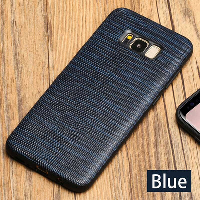 

Genuine Leather Phone Case For Samsung S7 S8 Plus Lizard Texture Back Cover For Note 8 A8 Cases