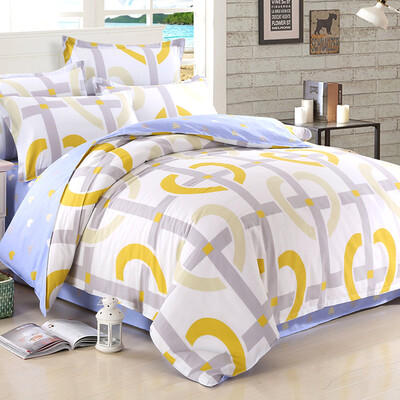 

Jiuzhou deer home high-density high-density four-piece cotton bedding twill printing double kit warm time 15 18 m bed