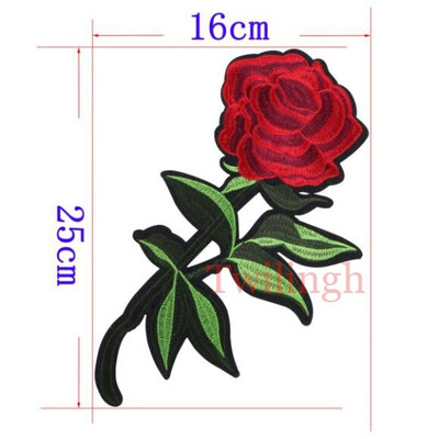 

1 Pcs Top New Brand Patches Bird Red Rose Flower Embroidered Patch DIY Iron On Sew On Fabric Repair Clothing For Wedding Patches