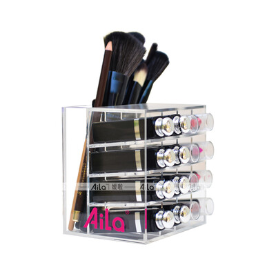 

Aila 2017 Rushed 16 Cell Acrylic Lipstick Storage Box Clear Makeup Cases Tools Brushes Container Holder Display Stand