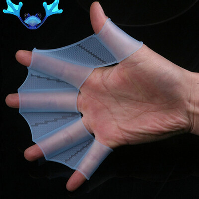 

Hot Swim Gear Fins Hand Webbed Flippers Silicone Training Paddle Dive Glove