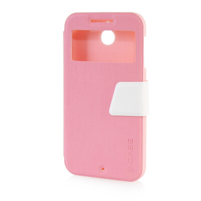 

MOONCASE Ultra Slim Leather Side Flip Pouch Stand Thin Shell Back Case Cover for HTC Desire 510 Pink