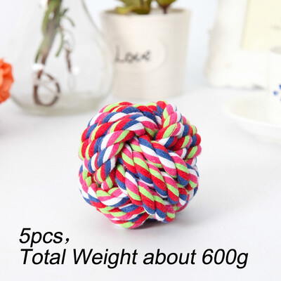 

5pcs Dog Cat Cotton Rope Knot Chew Toys Supplies for small puppy Teeth Clean