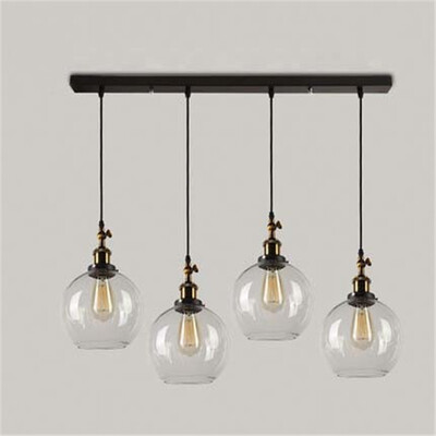 

Baycheer HL422659 Industrial Style 4 Light LED Multi Light Pendant with Black Canopy