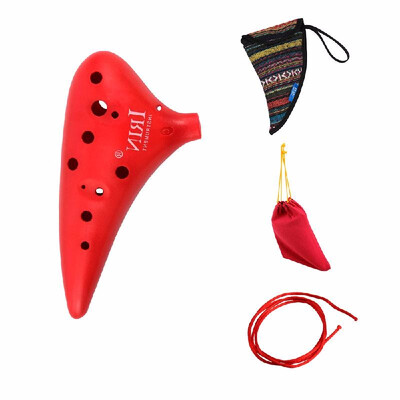 

12 Hole Alto C Ocarina Vessel Flute ABS Material Sweet Potato Shape with 2 Protective Bags Musical Gift for Beginners