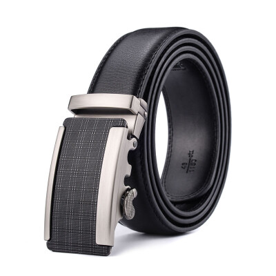 

XHtang Mens Belt Genuine Leather Automatic Buckle belt For Waistband Ratchet Strap Black Leather Belt Designer Belt For Jeans Gift