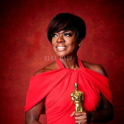 

Pixie cut short human hair capless machine made none lace wig for black woman