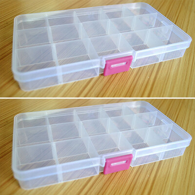 

New Plastic 15 Slots Adjustable Jewelry Storage Box Case Craft Organizer
