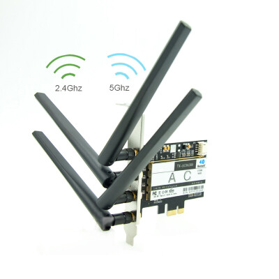 

PCI Express 80211AC Dual Band Broadcom BCM94360 1300Mbps WIFI DESKTOP Wireless Adapter with Bluetooth BT 40