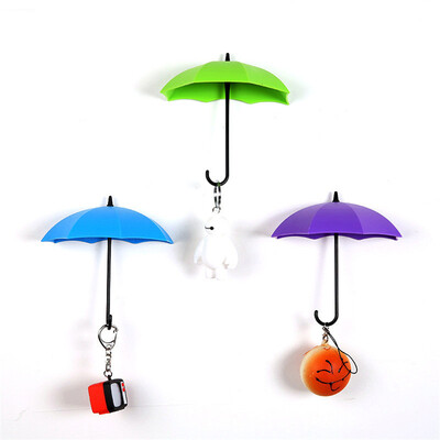 

Cntomlv 3pcs Umbrella Shaped Creative Key Hanger Rack Decorative Holder Wall Hook Kitchen Organizer Bathroom Accessory