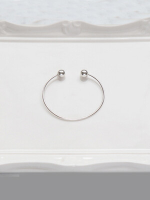 

ONICE 925 Sterling Silver Bangle Features Two Ball Cuff Design WQZ003