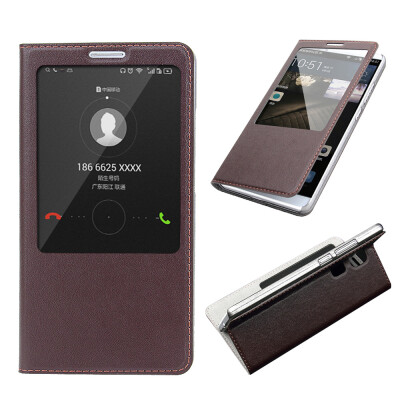 

MOONCASE View Window Design Slim Leather Side Flip Bracket Case Cover for Huawei Mate 7