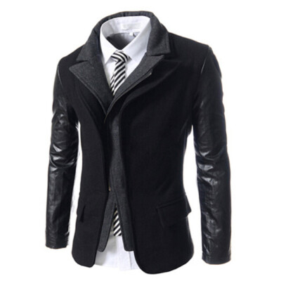 

Zogaa Autumn And Winter New Mens Jacket False Two Wool Slim