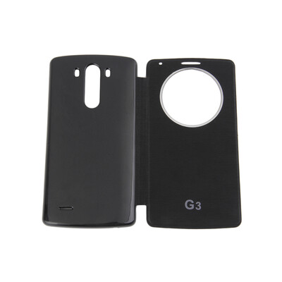 

Тонкий Умный Циркуляр окно Просмотр кошелек флип чехол Обложка кожи для LG G3 телефон черный