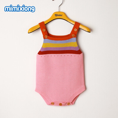 

Newborn Baby Infant Girls Raninbow Body Suit Jumpsuit Spring Summer Outerwear Toddler Boys Onesie Overall Sleeveless Kid Clothes
