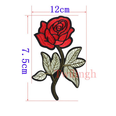 

1 Pcs Flower Patches Sequined Sticker Sew Iron On Patch Red Rose Flowers Applique Garment DIY Clothes Repair Badges For Wedding