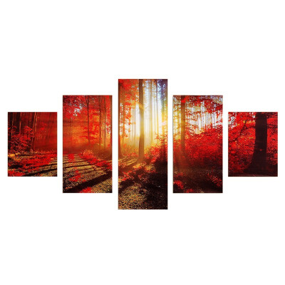 

UpperX 5PCS Modern Art Oil Paintings Canvas Print Unframed Pictures Home Wall Decor