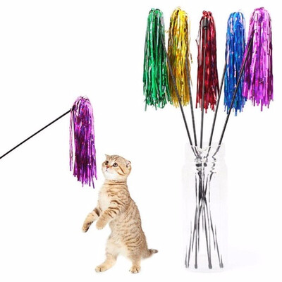 

Cntomlv Pet cat Interactive toy Cute Design Bell&bird Feather Teaser Wand Plastic Toy for cats Color Multi Products For pet