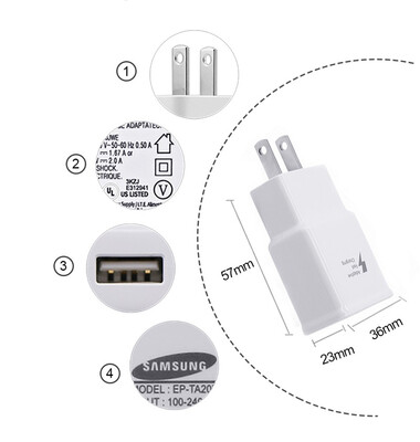 

100 Original Samsung Fast Charger For Galaxy S7 6 Note4 5 Adaptive Quick Charge