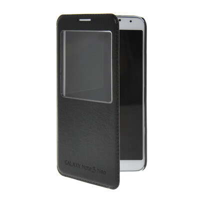 

MOONCASE View Window Leather Side Flip Pouch Stand Case Cover for Samsung Galaxy Note 3 Neo N750 / Lite N7505 Black