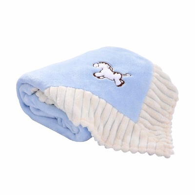

Baby Blanket Double Laywer Flannel Swaddling Super Soft Cartoon Animal Bedding For Stroller Crib Cuddle 3040inch Blue Pony