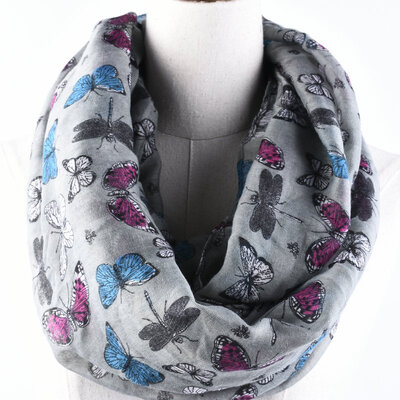 

Guttavalli Nice Women Soft Butterfly Ring Scal Summer Chevron Printing Animals Loop Scarf Viscose Stripes Геометрическая бесконечная кожа