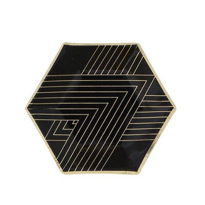 

FANLUS Dinnerware Set Dinner Plates&napkin Paper cup Heavyweight Paper Plates Hexagon Design for Upscale Wedding&Dining
