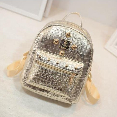

2018 New Hot PU Leather Backpack Female Rivet Small Bag Korean Fashion Personality Trend Package for Girls Travel
