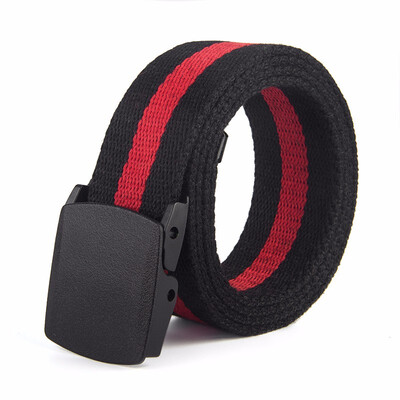 

Metal-free buckle belt striped canvas belt woven belt canvas belt casual cotton belt