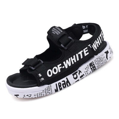 

Damaizhang High Quality Men Fashion Sandal Letter Print Soft Casual Summer Outdoor Slipper Beach Shoes