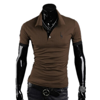

Zogaa New Mens POLO Shirt Deer Embroidery Short Sleeve Slim