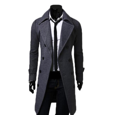 

Zogaa New Men's Wool Coats Double-Breasted