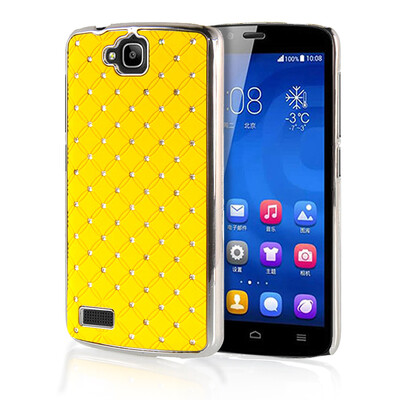 

MOONCASE Hard Chrome Plated Star Bling Back ЧЕХОЛ ДЛЯ Huawei Honor 3C Yellow