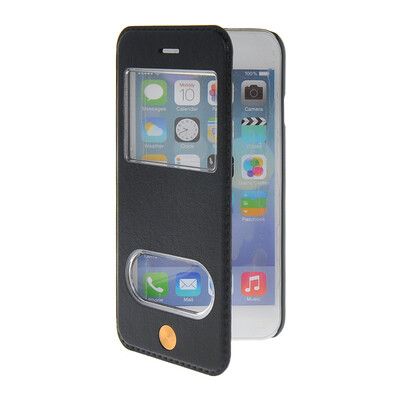 

MOONCASE View Window Leather Side Flip Pouch Stand Shell Back Case Cover for Apple iPhone 6 ( 4.7 inch ) Sapphire