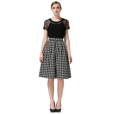 

POPBASIC Womens High Elastic Waist Flare Pleated A-line Midi Skirt