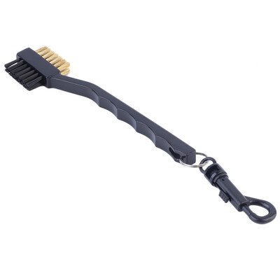 

Black Dual Bristles Golf Club Groove Ball Cleaning Brush Cleaner&Snap Clip