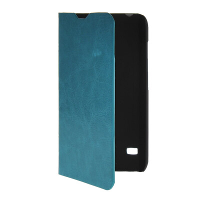 

MOONCASE Slim Leather Side Flip Wallet Card Slot Pouch with Kickstand Shell Back чехол для Huawei Ascend Y550 Blue