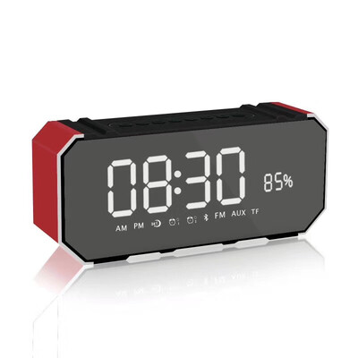 

Alarm Clock Speaker Fashion Portable Metal Handsfree Bluetooth Speaker Stereo 3D Surround Speaker Support FM Radio TF Card