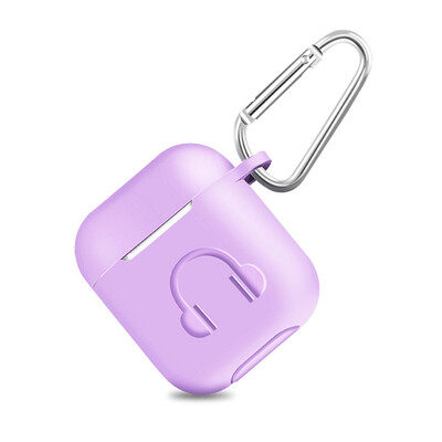 

Pai Zi apple airpods protective cover silicone anti-lost hook hook all-inclusive storage box couple models purple