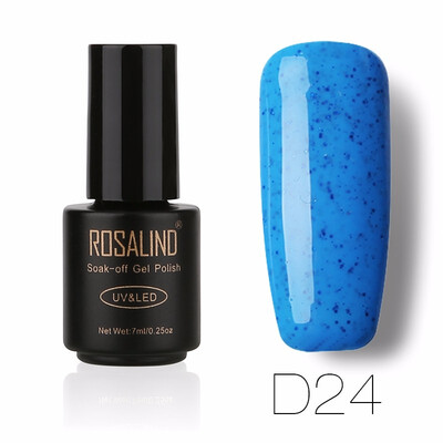 

ROSALIND Gel 1S Black Bottle 7ML Candy Bling D01-24 Gel Nail Polish Semi Permanent Nail Art UV LED Soak-Off Gel Varnish Manicure