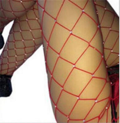 

Women Crystal Rhinestone Fishnet Elastic Stockings Big Fish Net Tights Pantyhose