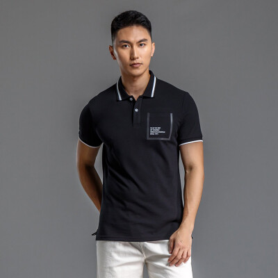 

ANTA ANTA 95828188 Mens Short Sleeve Polo Shirt Fashion Joker Sports Top A92203 Basic Black M Men 170