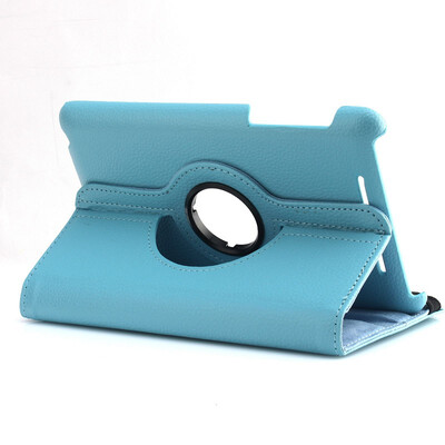 

360° Rotate Smart Leather Cover WakeSleep Stand Case Skin For Google Nexus 7 LIGHT BLUE
