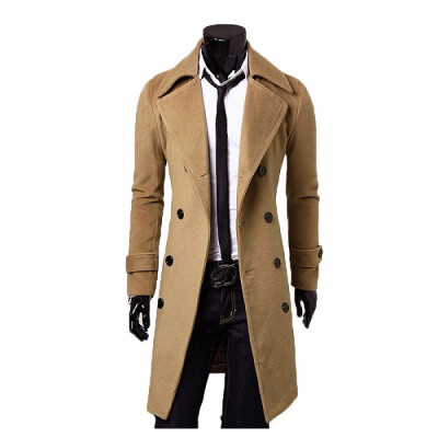 

Zogaa New Men's Wool Coats Double-Breasted